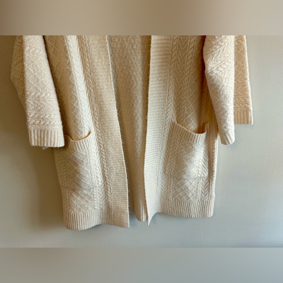 J. Crew Alpaca blend long cable knit open sweater - Picture 7 of 9